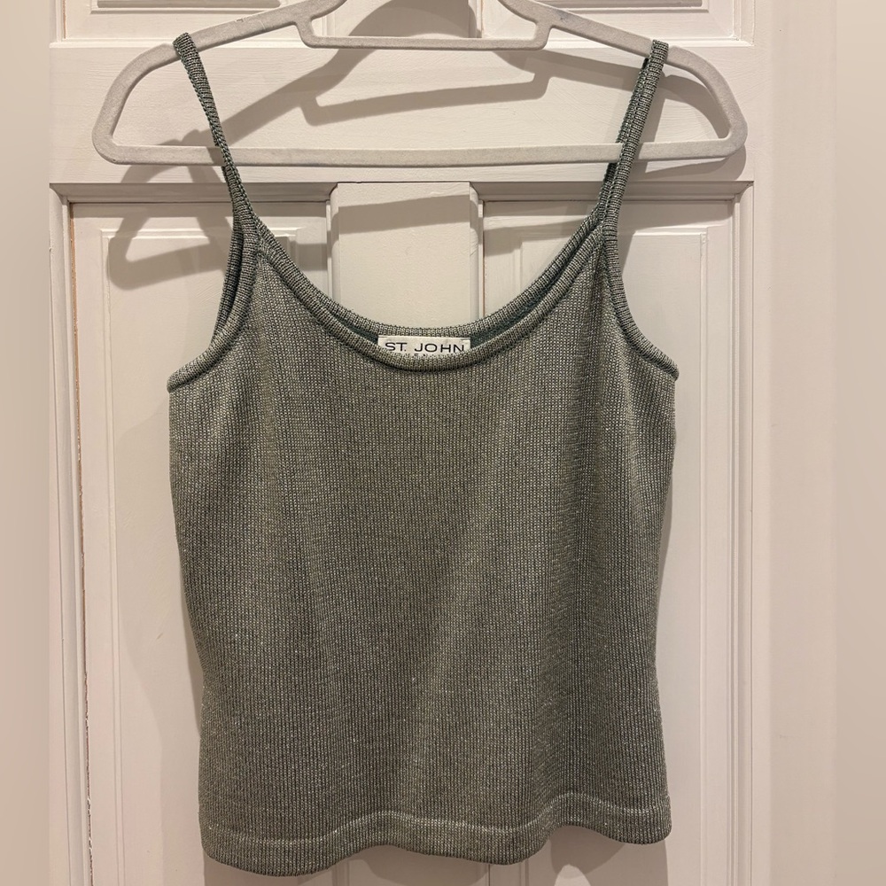 Sparkly green St John tank top, size 4